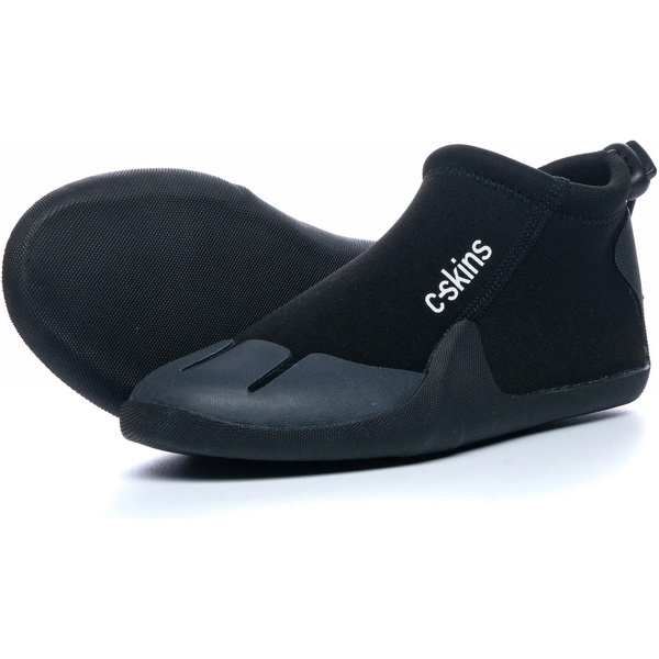 2026 C-skins Junior Legend 3mm Punta Redonda Reef Botas C-rblej - Negro / Verde Flash / Carbón
